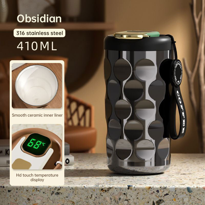 Ceramic Coffee Cup Stainless Steel Portable Intelligent Vacuum Mug
