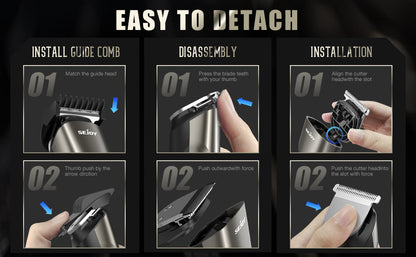 Sejoy Hair Cut Machine For Men Professional Hair Clippers Electric Shaver Beard Trimmers Machine Cordless