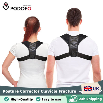 Podofo Adjustable Clavicle Posture Corrector Men Woemen Upper Back Brace Shoulder Lumbar Support Belt Corset Posture Correction