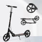 Foldable Commuter Scooter with Adjustable Handle Height Black Frame Rear Brake and Suspension for Kids Ages 6-12 And Adults