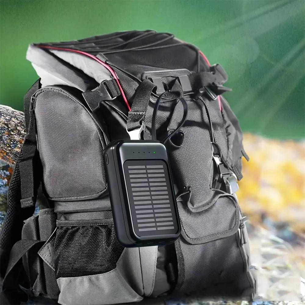 Portable Solar Power Bank 20000mAh Super Fast Charging Solar Mobile Phone Charger With LED Flashlight For Xiaomi Huawei iPhone