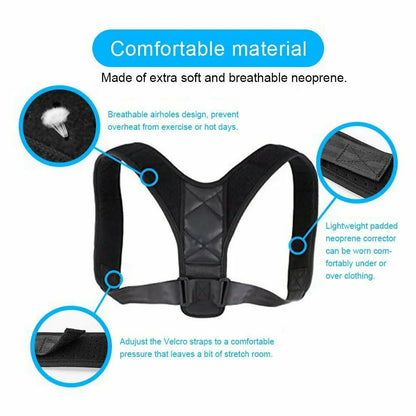 Podofo Adjustable Clavicle Posture Corrector Men Woemen Upper Back Brace Shoulder Lumbar Support Belt Corset Posture Correction