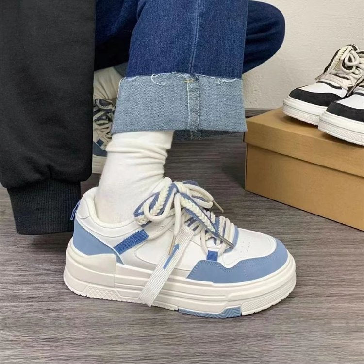 Thick soled shoes ins versatile trendy white shoes women's casual shoes student running sports shoes