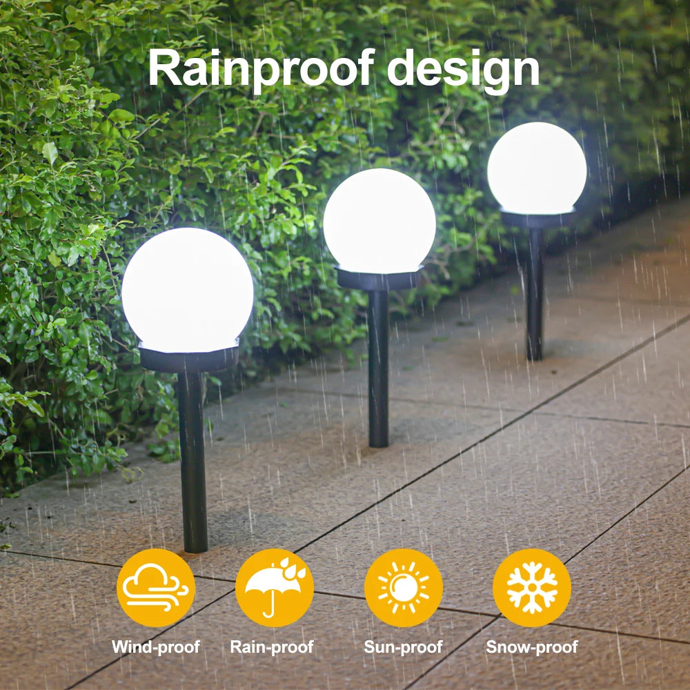 Solar Lights Outdoor 3/6 Pack Solar LED Globe Powered Garden Warm Light Waterproof for Yard Patio Walkway Landscape Pathway