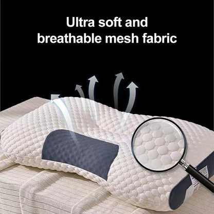 2PCS Knitted SPA Massage Pillows - 3D Ergonomic Cervical Support Adjustable Orthopedic Neck Pillow for Sleeping & Home Use