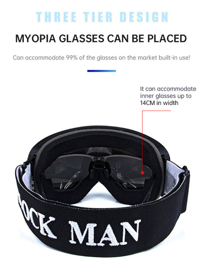 Cover Ski Glasses Winter Outdoor Sports Goggles Double Layer Anti Fog Single Double Plate Snow Goggles