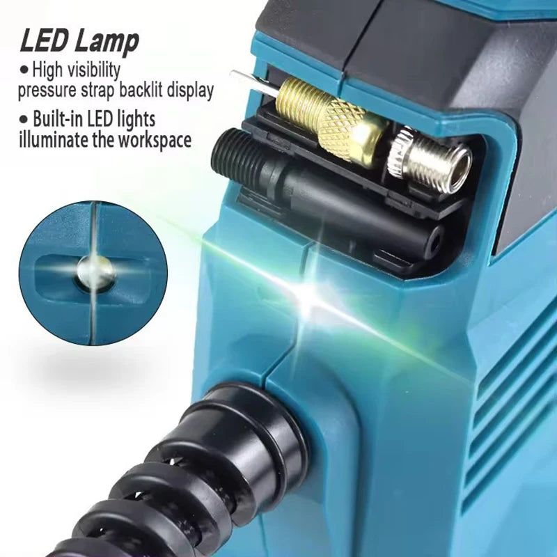 High Pressure Air Tire Inflator Cordless Househeld Auto Inflatable Pump Ball Car Power Tool For Makita 18V Battery Pin