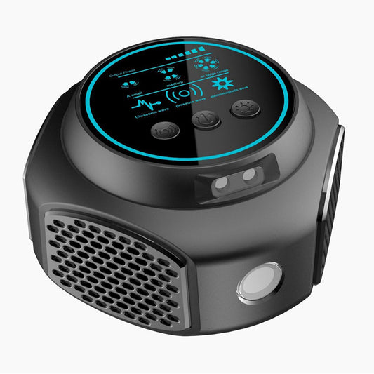 4-in-1 ultrasonic rodent repellent, 360° electronic rat repellent, repels indoor flies, cockroaches & mosquitoes.