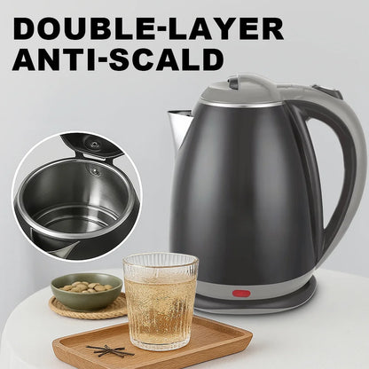2L Electric Kettle Stainless Steel Fast Boil Water Heater Tea Household Kettle  with Auto Shut-Off Protection Anti-scalding