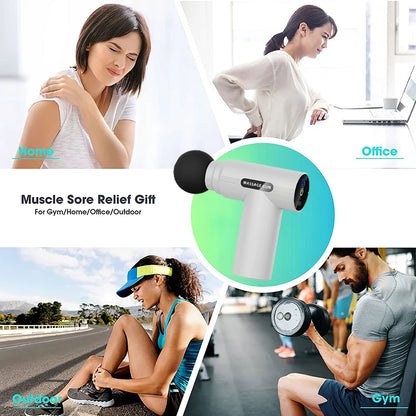 Portable Fascia Gun Vibration Massage Gun For Body Neck Back Deep Muscle Relaxation Fitness Mini Fascia Gun With Digital Display