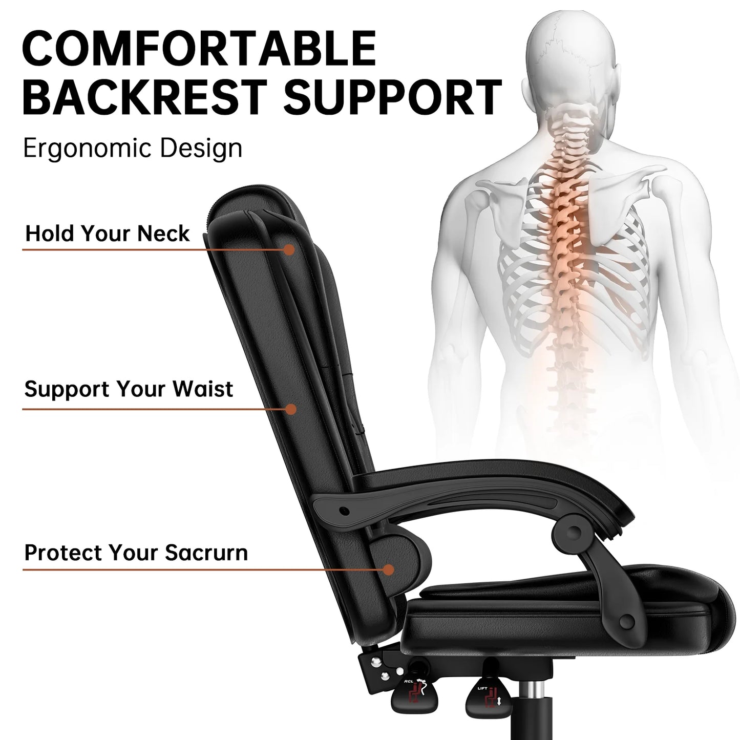 Executive Office Chair High Back Desk Chair Ergonomic Recliner Computer Chair Gaming Chair for Home Office Working