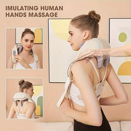Electric Neck And Shoulder Massager Wireless Shoulder & Back Massage Pillow Trapezius Neck Cervical Back Massage Shawl Gifts