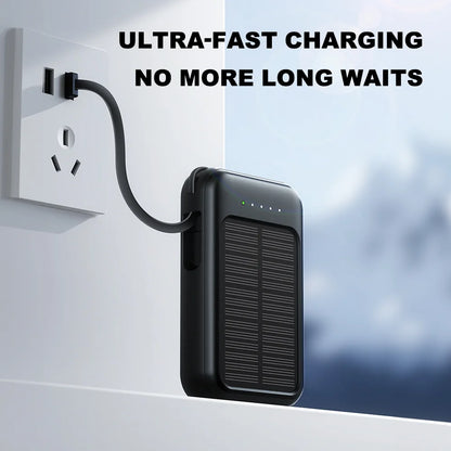 Portable Solar Power Bank 20000mAh Super Fast Charging Solar Mobile Phone Charger With LED Flashlight For Xiaomi Huawei iPhone