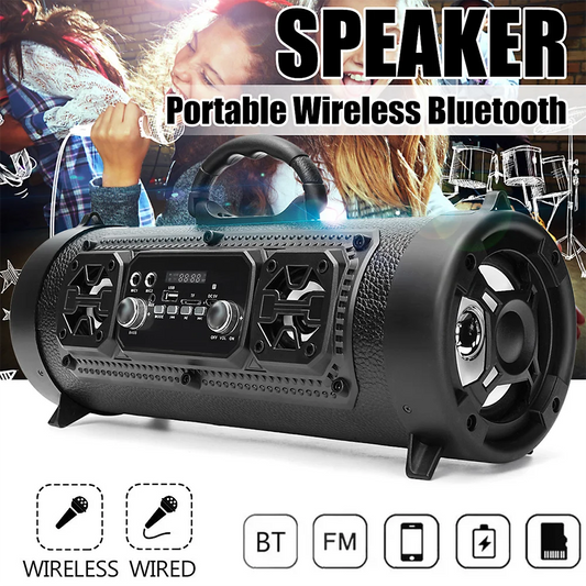 Portable Handheld Wireless Bluetooth Speaker Karaoke Subwoofer Powerful Smart Stereo Speaker For Car Audio Party Beach Camping
