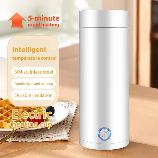 Portable Electric Travel Kettle 400ml  Stainless Steel Vacuum Insulated for Tea/Coffee/Baby Milk Fast Boiling