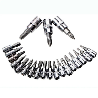 46 Pcs 1/4” Drive Socket Ratchet Wrench Set with Storage Case, Includes Metric Bit Socket Set and Extension Bar for Auto Repair
