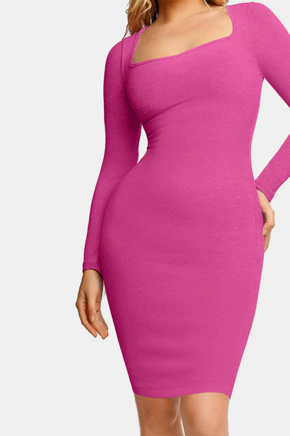 Two in one waist cinching one-piece skirt long sleeved shaping skirt belly cinching waist cinching hip lifting shaping skirt