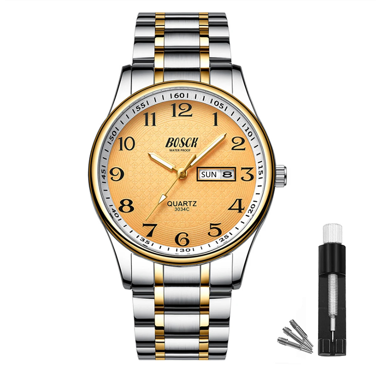 BOSCK Analog Mens Watch 40mm Easy Read Stainless Steel Business Watch for Men Mens Wrist Watches Wrist Watch for Men