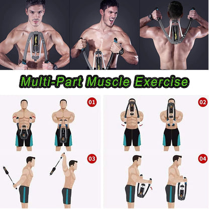 Adjustable Torsion Arm Fitness Machine, 22-440lbs Hydraulic Power Exerciser, Twister Arm Exerciser Home Chest Expander, Biceps, Abdomen, Shoulder And Chest Muscle Strength Training Fitness Equipment