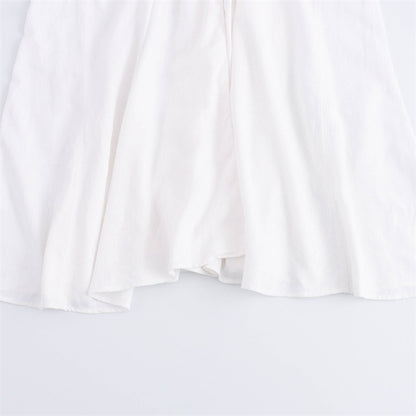 Single breasted waistband embellished with linen slim fit dress