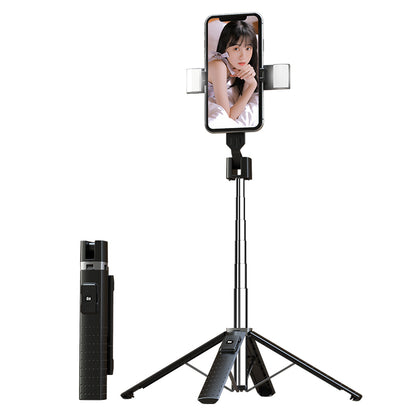 New Reinforced Quadripod Bluetooth Selfie Stick Outdoor Multi-Function Mobile Phone Live Broadcast Bracket Fill Light Selfie Stick