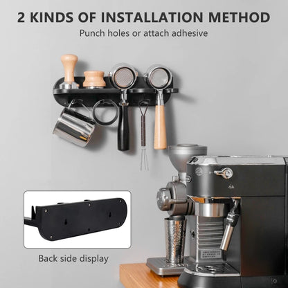 Coffee Machine Handle Cloth Powderer Finishing Wall Rack Without Punching Holes