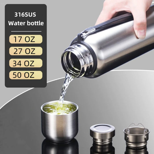 Large Capacity Outdoor Thermos Portable 316 Stainless Steel Thermal Mug Tumbler Vacuum Flasks Cold and Hot Sports Water Bottle