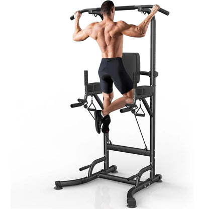 Power Tower Dip Station Pull Up Bar Adjustable Multi-Function Power Tower Abdominal Exercise for Home Fitness Workout Equipment