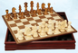 Wooden Birch Chess Seesaw Board Set with Felted Game Board Interior for Storage Adult Kids Beginner Large Chess Board