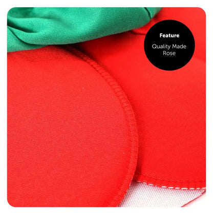 England Rose Hat - Rugby & Football Supporters Accessory, Red Petal Headpiece with Green Hood - Six Nations & World Cup