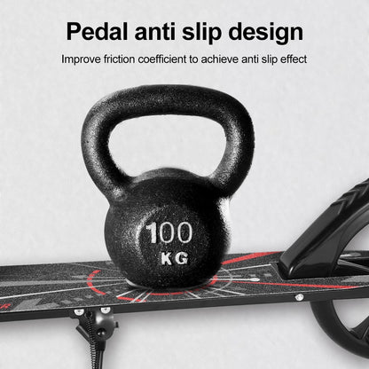 Foldable Commuter Scooter with Adjustable Handle Height Black Frame Rear Brake and Suspension for Kids Ages 6-12 And Adults