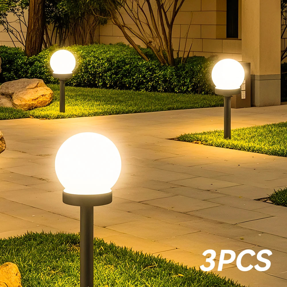 Solar Lights Outdoor 3/6 Pack Solar LED Globe Powered Garden Warm Light Waterproof for Yard Patio Walkway Landscape Pathway