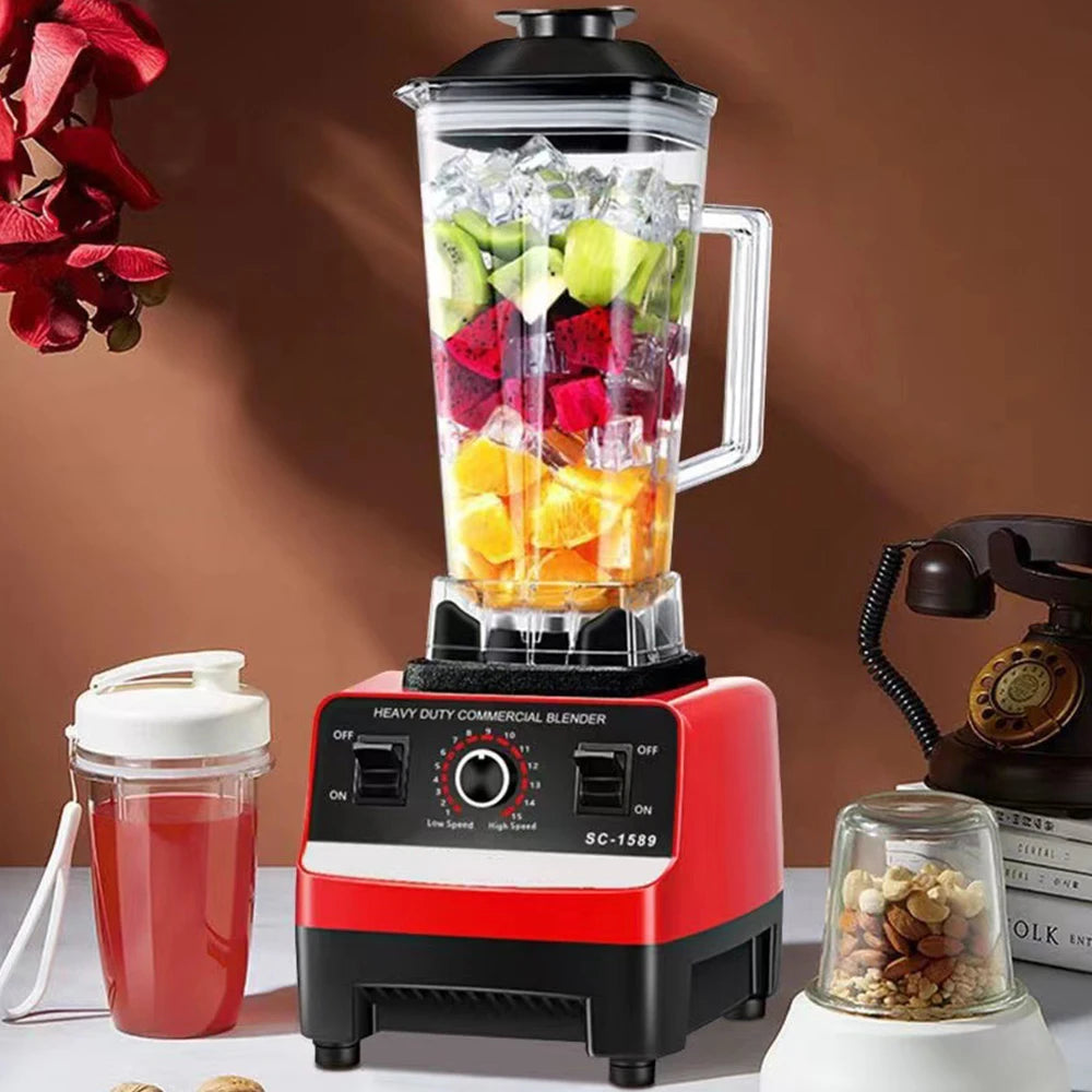 Multifunctional Blender Set 2L+600ML Large Capacity High Power Wall Breaker Stainless Steel 6-Blade Mixer Juicer Food Machine