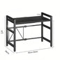 Adjustable Microwave Oven Shelf Rack 40-60cm Expandable Kitchen Countertop Storage Organiser Stand with Hooks, 2-Tier Heavy Duty Metal Shelf, Space Saving Cabinet Organiser for Microwave Toaster Kitchen Appliances