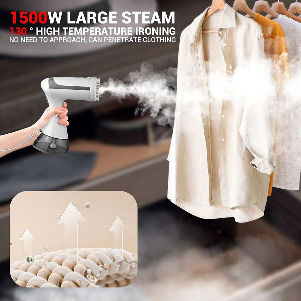 Travel Garment Steamer Handheld Steamer for Clothes 1500W Portable Steamer with 350ml Water Tank Removes Wrinkles