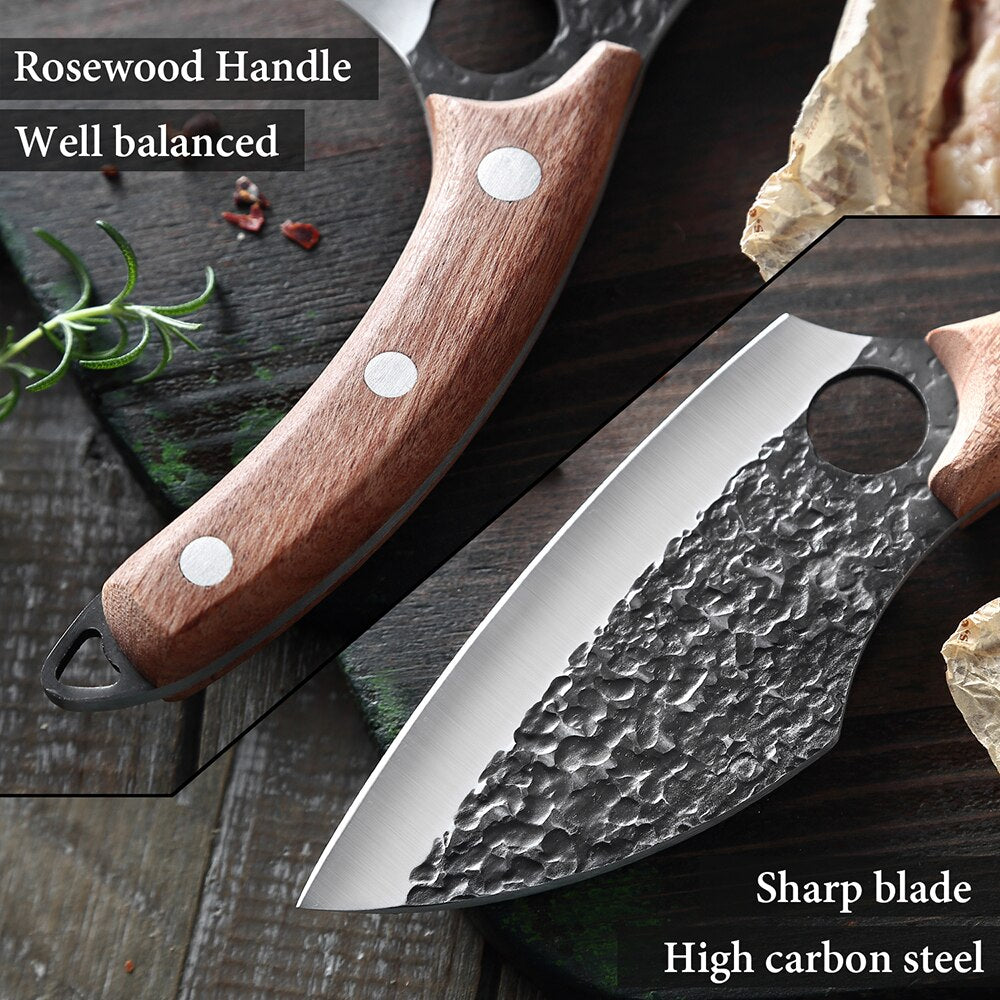 XITUO Handmade Stainless Steel Kitchen Knife Outdoor Portable Cooking Meat Cleaver Chef Knives Boning Knife Fishing Tools