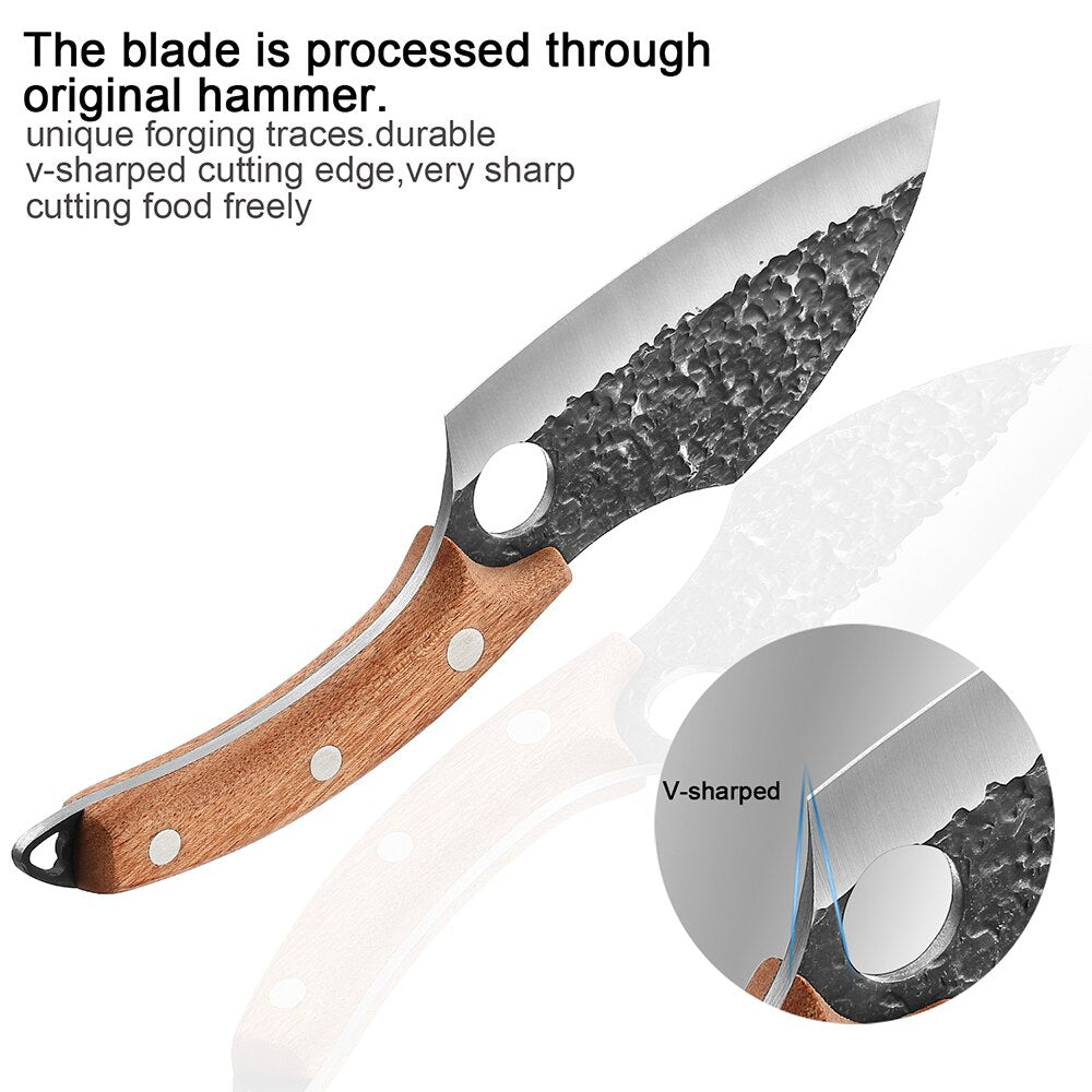 XITUO Handmade Stainless Steel Kitchen Knife Outdoor Portable Cooking Meat Cleaver Chef Knives Boning Knife Fishing Tools
