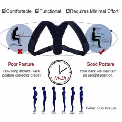 Podofo Adjustable Clavicle Posture Corrector Men Woemen Upper Back Brace Shoulder Lumbar Support Belt Corset Posture Correction