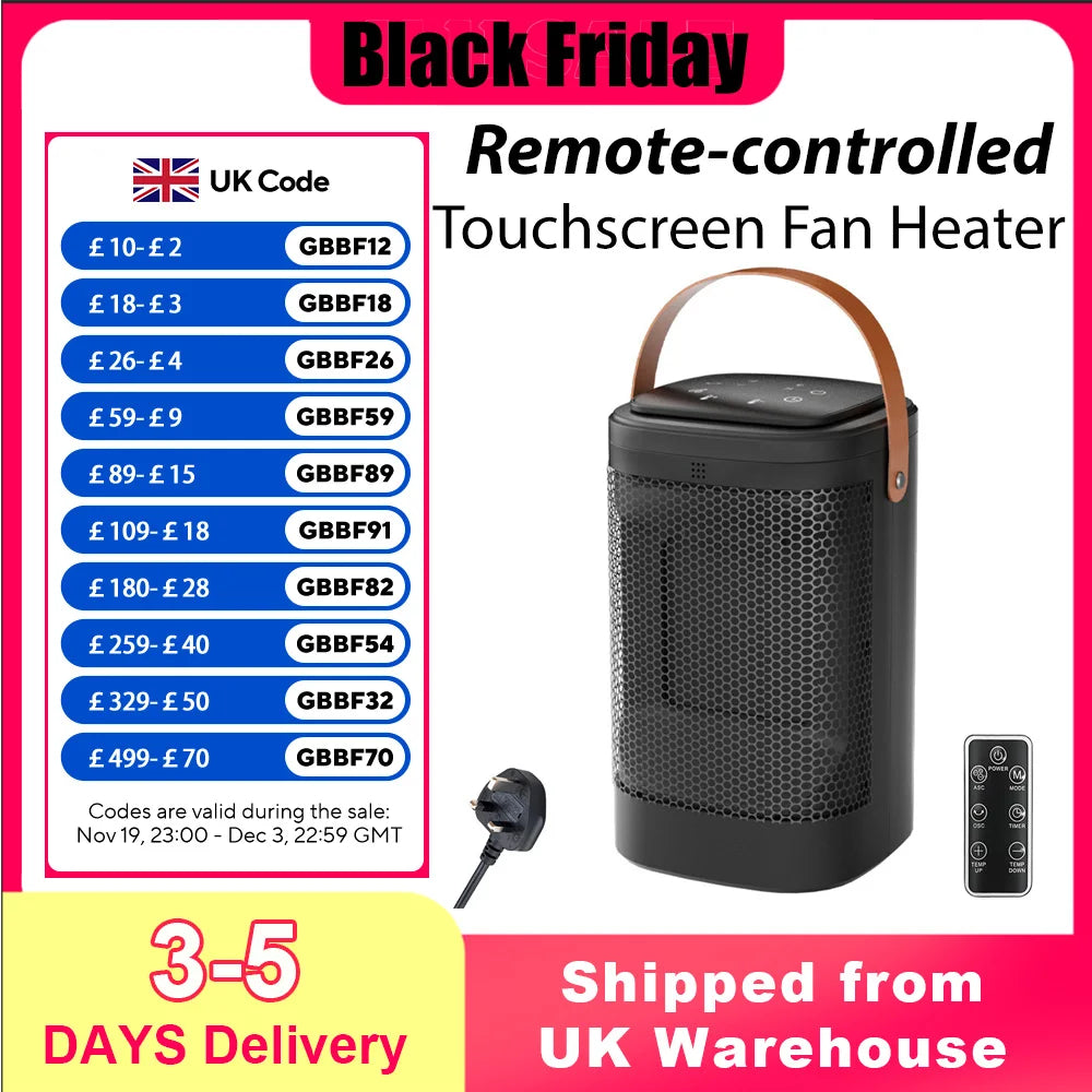 New Fan Heater Wall Mounted Electric Heater Heater Warm Air Cold Air Dual Mode with Remote Control Heater Air Conditioner