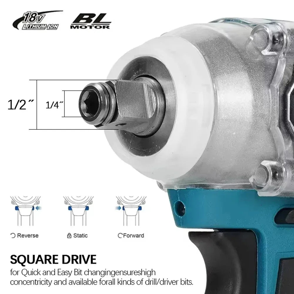 Makita DTW285 18V Brushless Electric Screwdriver 280N.m 1/2" Socket Rechargeable Drill Driver Compatible with Makita 18V Battery