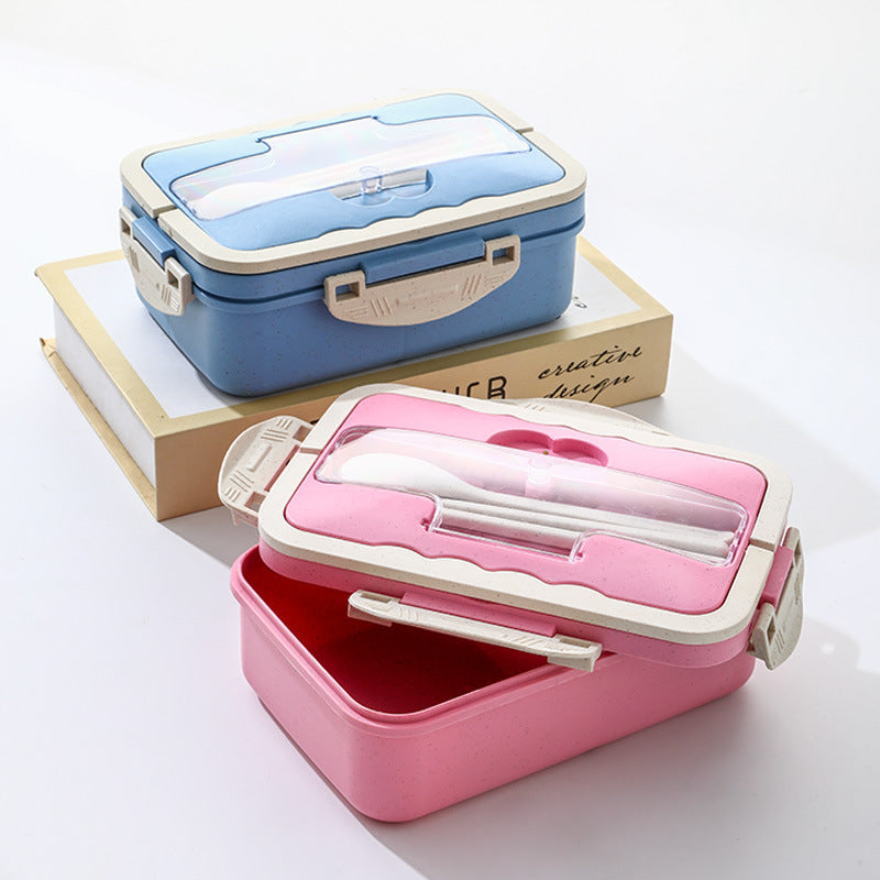 Portable lunch box for office workers students sealed microwaveable compartmentalized lunch box