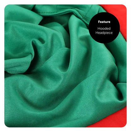 England Rose Hat - Rugby & Football Supporters Accessory, Red Petal Headpiece with Green Hood - Six Nations & World Cup