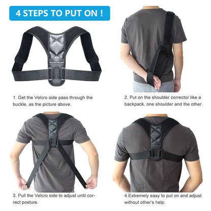 Podofo Adjustable Clavicle Posture Corrector Men Woemen Upper Back Brace Shoulder Lumbar Support Belt Corset Posture Correction