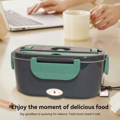 Portable Electric Lunch Box  Stainless Steel Heated Food Container for Car/Office/Home Dining Box Microwave Oven