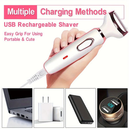 4 In 1 Electric Razor Shaver Multifunctional Lady Shaver Body Hair Removal Epilator Painless Cordless Bikini Trimmer Tool