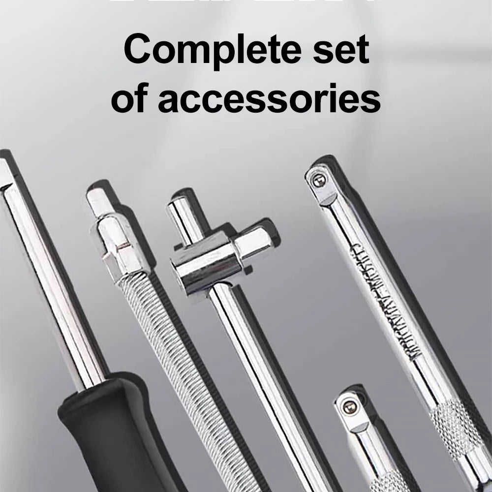 46PCS Ratchet Wrench Tool Set 1/4 Metric Socket Wrench Household Manual Repair Tools for Bike Repair