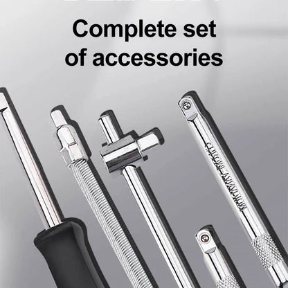 46PCS Ratchet Wrench Tool Set 1/4 Metric Socket Wrench Household Manual Repair Tools for Bike Repair