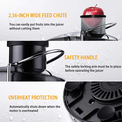 Juicer Machine 800W Stainless Steel Centrifugal Juicer Extractor with Wide Mouth 2.56” Feed Chute for Fruit Vegetable
