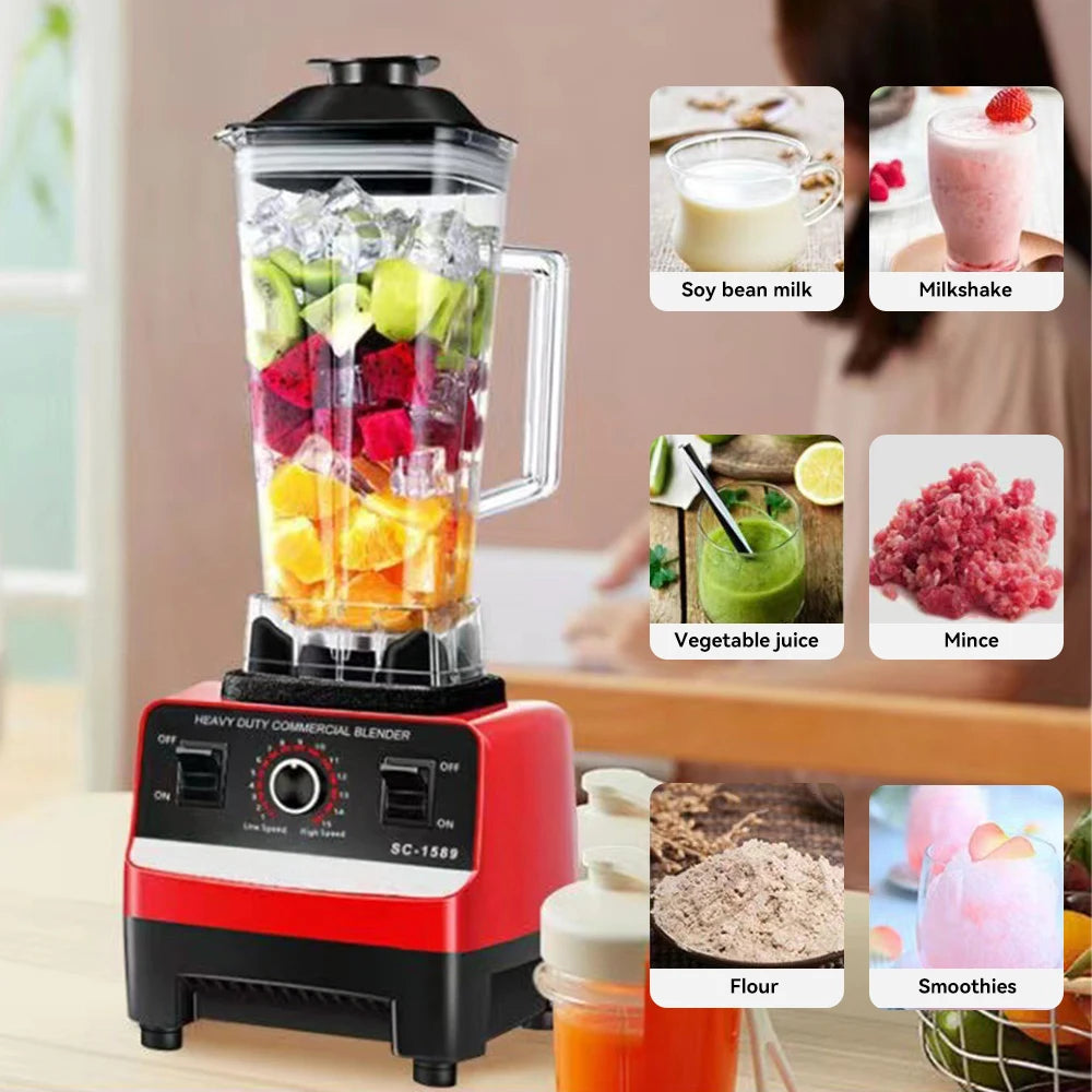 Multifunctional Blender Set 2L+600ML Large Capacity High Power Wall Breaker Stainless Steel 6-Blade Mixer Juicer Food Machine