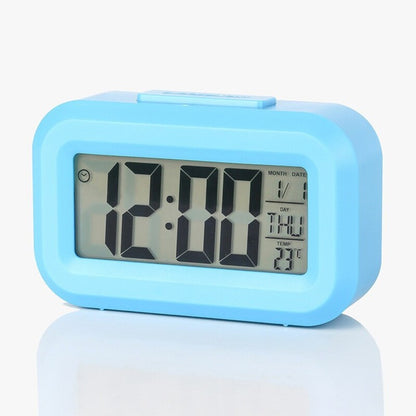 Mini Digital Alarm Clock: LED Backlight, Calendar, Snooze, Data Display